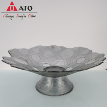 Amber&Grey Color Glass Fruit Plates Dishes Candy Plates