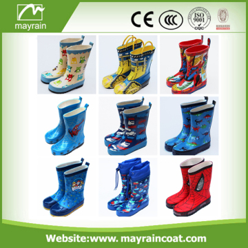 2017 Waterproof Cartoon Print Kids Rubber Rainboot