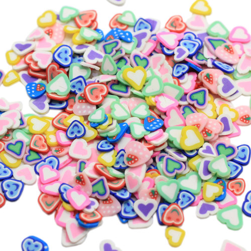 Tranche de coeur d&#39;amour coloré populaire chaud pour fournitures de Slime Nail Art pâte polymère arrose confettis pour Scrapbooking Nail Art bricolage