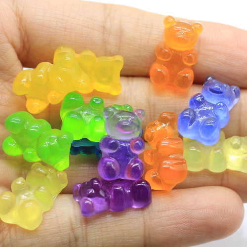 Hot Selling Miniature Gummy Bears Candy Resin Flatback Cabochons 11*17MM GUmmy Bear Candy Embellishment Hair Bow Centers Crafts