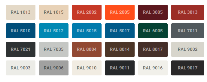 RAL COLORS  YINGYEE