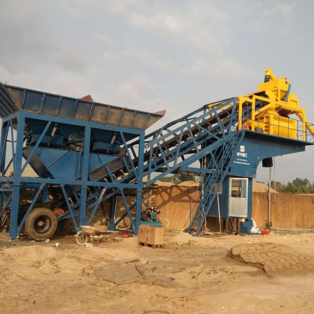 YHZS35 mobile concrete batching plant in Pakistan