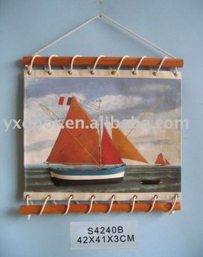 Nautical Wall Hanging,(S4240B) hanging wall, colth frame,black board