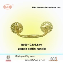 High polished coffin handle , funeral decoration, dore color H029