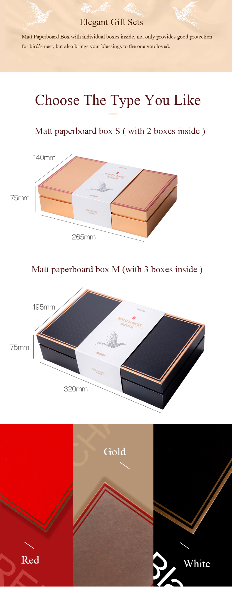 Customize Printing Logo Food Paperboard Boxes Cardboard Gift Box Bird's Nest Tianhui Accept Bio-degradable CN;FUJ MPBBN