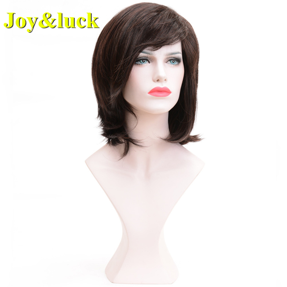 Brown Wig for Women Side Part Wholesale Prices Adjustable Band Cosplay Party Natural Straight Short Bob Wig Synthetic Hair Wigs