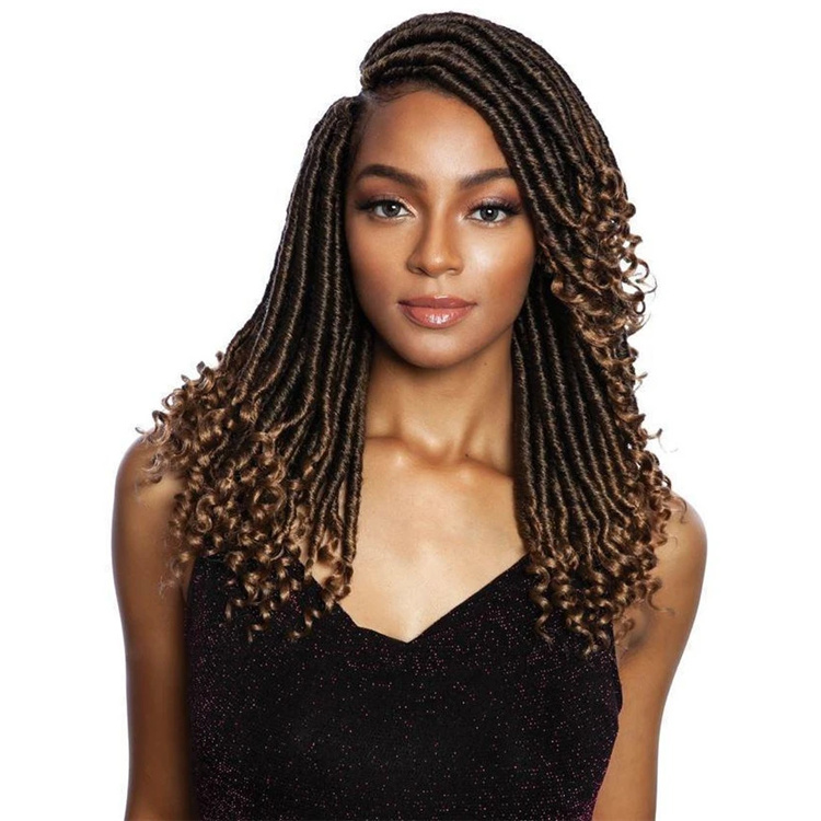 Crochet Hair Faux Locs Curly Ends Goddess Faux Locs Braids Synthetic Hair Extension