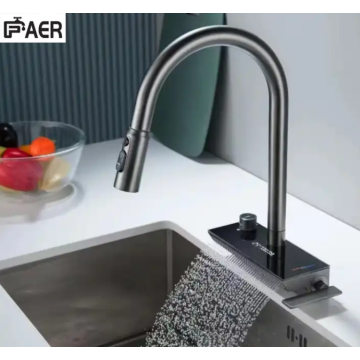 Copper Waterfall Digital Display Kitchen Sink Faucet