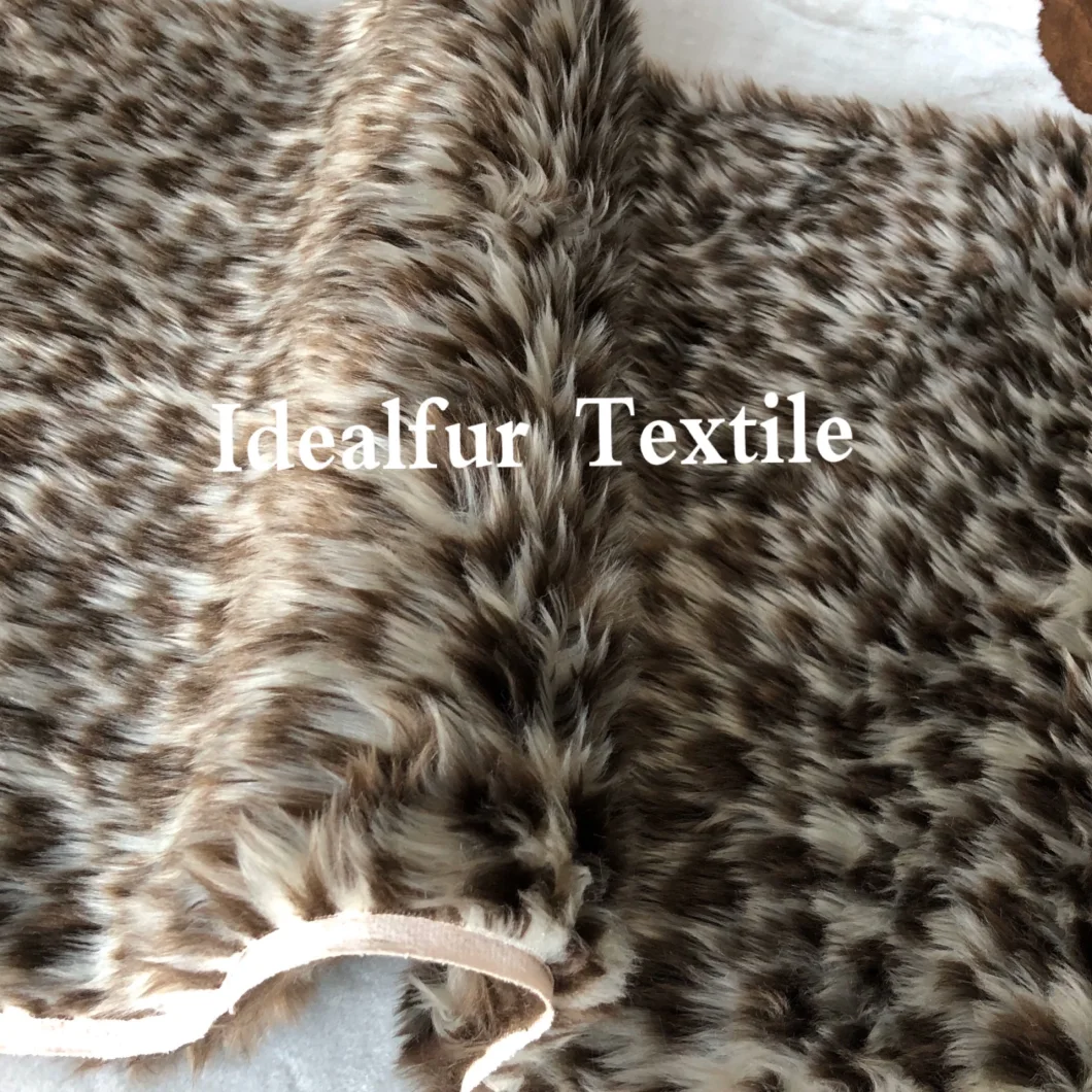 Leopard Printing Long Pile Animal Imitation Faux Fur