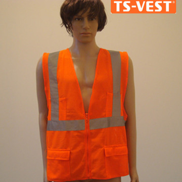 Two Pockets Zipper Closure Rescue Vest,Safety Vest.,Reflective Vest