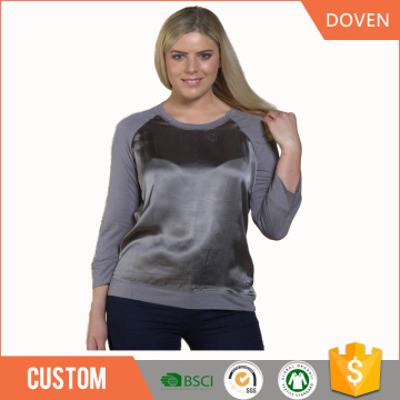 Plain dyed OEM blankt-shirt dress o-neck