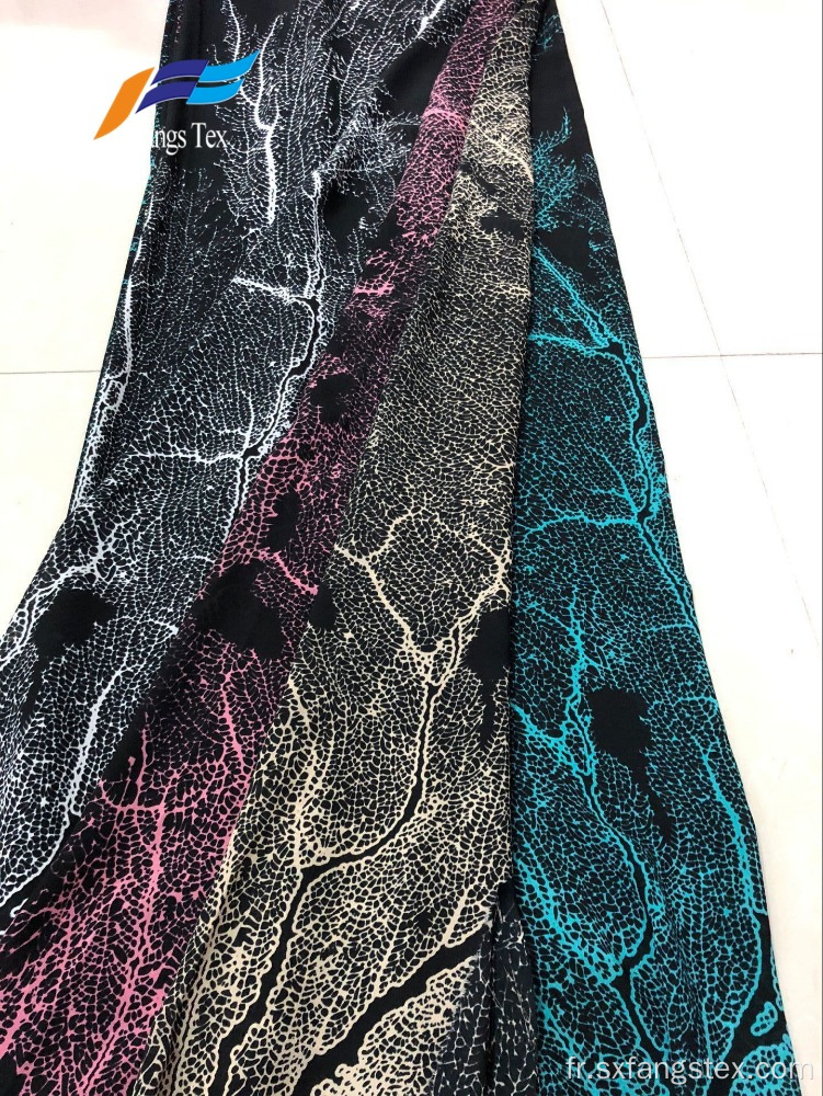 Tissu Abaya en mousseline de soie 100% polyester imprimé pas cher africain