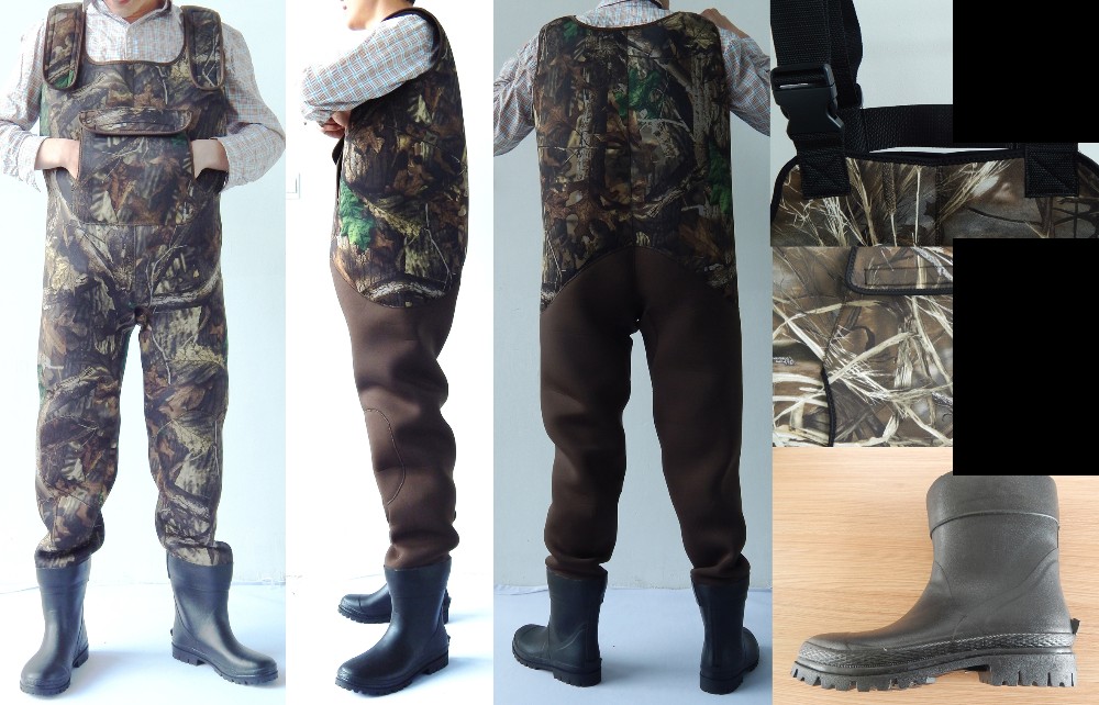Neoprene Chest Waders Camo Fishing Waders for Men with Boots