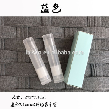 China Custom matt full color printing blue lipstick box lip gloss boxes