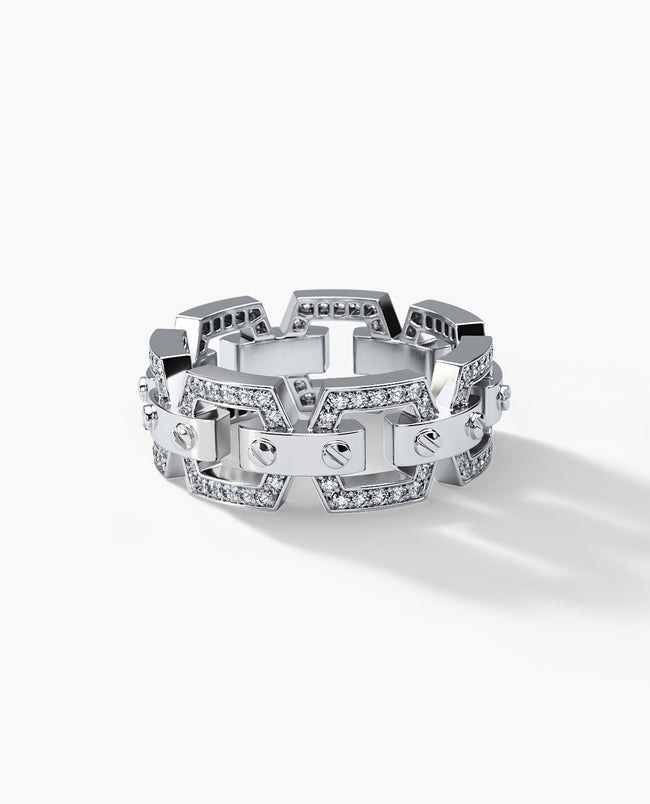FLORAL JEWELRY แหวนเพชรฉลุฉลุกลจักรกลมุมมองแนวนอน