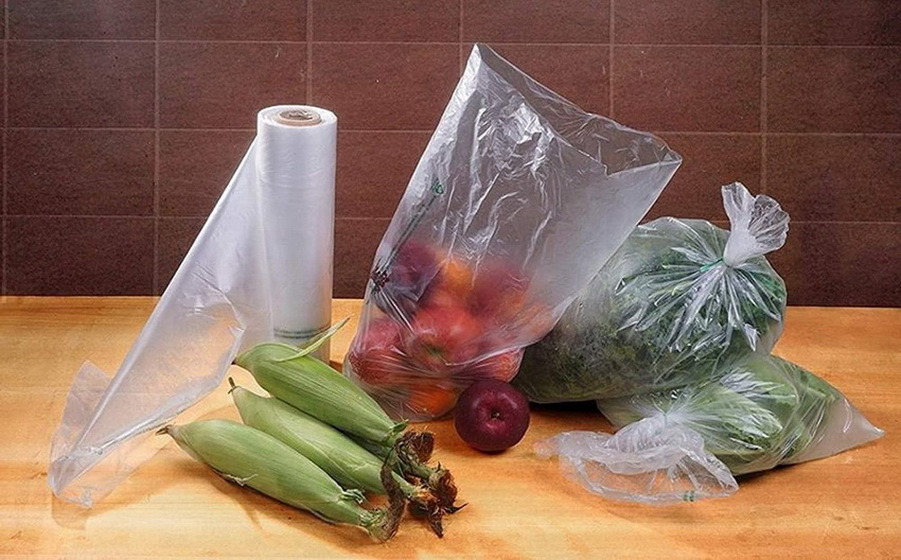 Clear Supermarket HDPE Plastic Produce Roll Bag