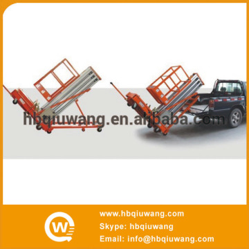 Tilt-back hydraulic one post platform lift