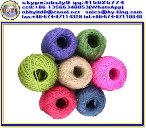 Purple color 100% natural jute twine ball / green jute jute string / dyed colored pink 1mm jute twine