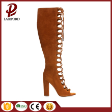 camel mid-calf sexy mesh lace summer boots