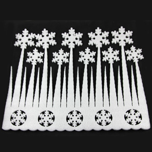 Foam Snow Flakes & Icicles Christmas Background Layout Decorations