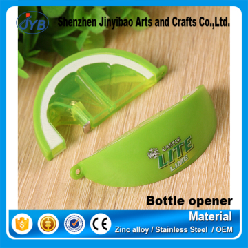 Bottle opener type custom cheap plastic lemon shape beer opener with logo