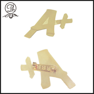 Letter A Plus metal pin badge