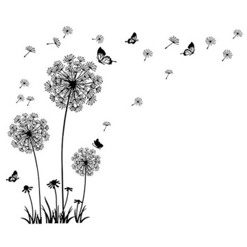 Wall Sticker Dandelion Butterfly Stickers Removable Mural Home Decor