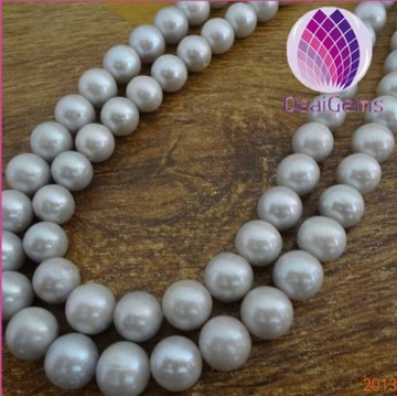 10-11mm silver grey pearls Freshwater round pearls loose Pearls