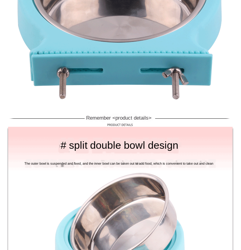 New Stainless Steel Bowl For Pet Hanging Bowl Tableware Anti-tumble Dog Basin