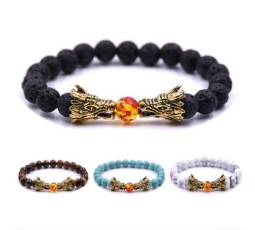 Natural Dragons in pursuit of pearls Gemstone Bracelet