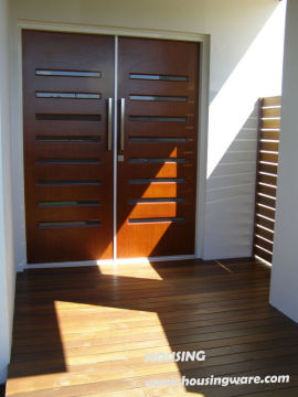 Entrance / Balcony Timber Composite Doors , Timber Veneer Door