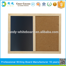 Wooden combination board half black board half cork board