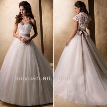 latest delicate lace scallops small jacket 2 in 1 wedding dresses