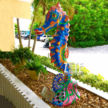 Amusement park ornament resin fiberglass seahorse sculpture