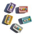 Resin Three Heart On Plate Kawaii Dollhouse Play Toys Flat Back Cabochon Beads Kids DIY Craft Gifts