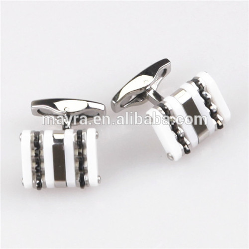 Innovate streak design ceramic stainless steel cufflinks