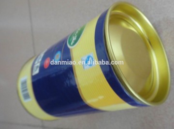 Tea paper tube with metal lid