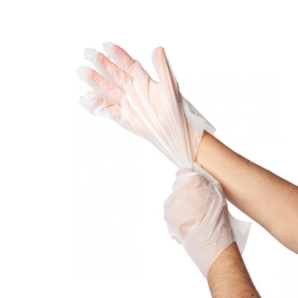 Clear Biodegradable Cornstarch Food Service Plastic Gloves