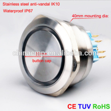 Automotive electric switches, illuminated panel switch, 40mm bid diameter Vandal resistant push button