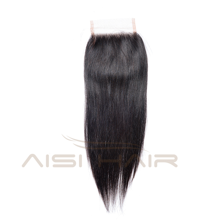 Aisi Hair High Quality 14 Inch Long Silky Straight Wave 4X4 Lace Closure Brazilian Human Hair Extension For Women