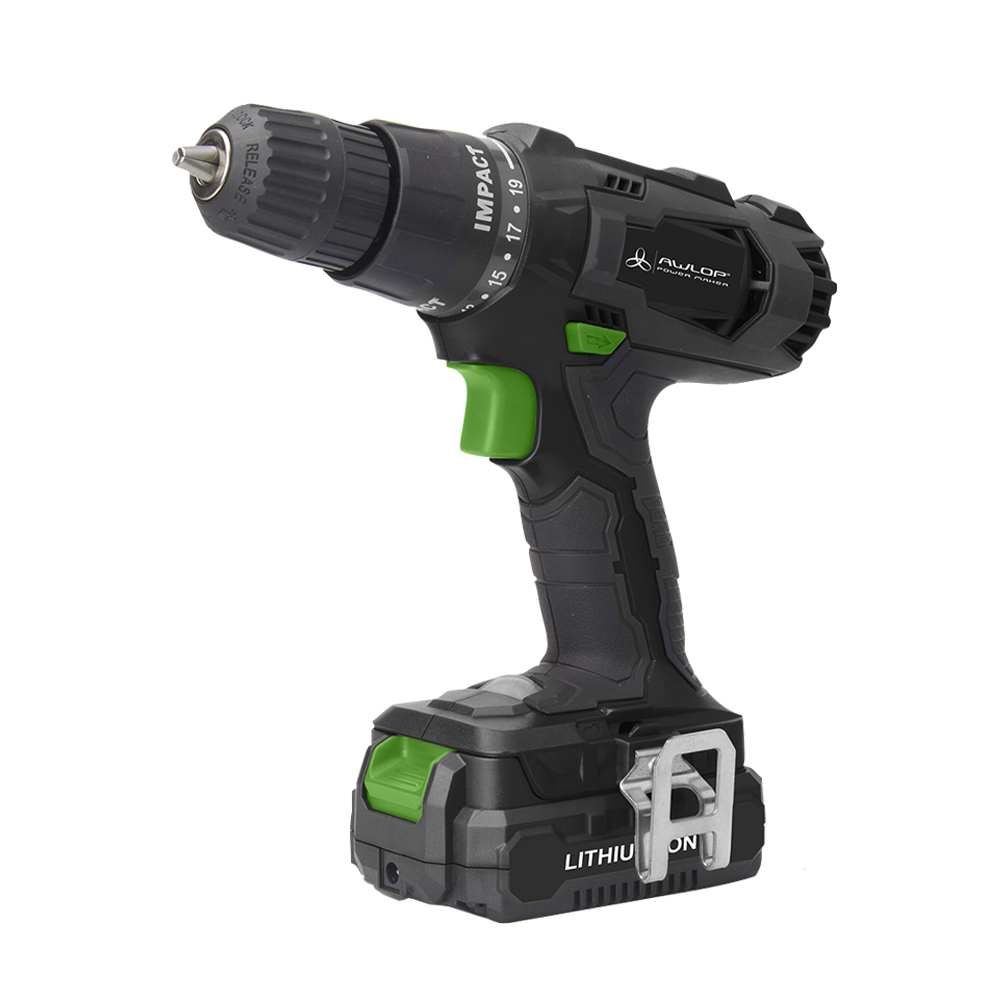 Awlop 18V Cordless Drill Lithuim Set Hammer Fonction