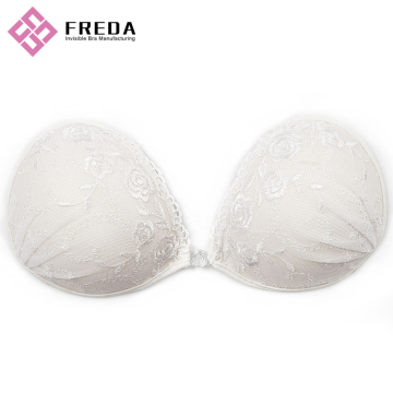 White Lace Padded Strapless Push Up Bra