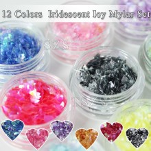 12 Color Nail Art Irregular Shiny Sparkle Glitter Flakes Sequins