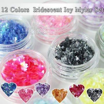 12 Color Nail Art Irregular Shiny Sparkle Glitter Flakes Sequins