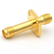 RF Adapter Flange SMA Female to SMA Female Gold Plated