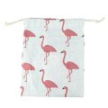 Flamingo applique menambal bordir tas penyimpanan