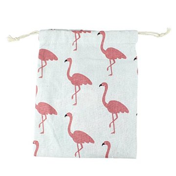 Flamingo applique menambal bordir tas penyimpanan