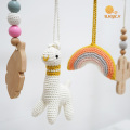 Crochet Llama बेबी प्ले जिम फांसी Teether के साथ