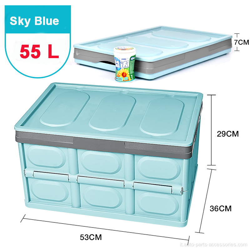 scatola di stoccaggio pieghevole per auto blu di plastica ecologica