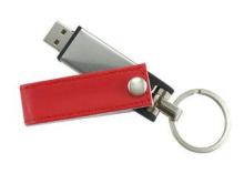 Unique Swivel Leather USB Flash Drive / Large Capacity Flas